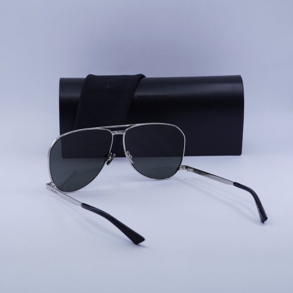 Saint Laurent SL690DUST 002 Aviator Sunglasses - Silver/Grey - Picture 6 of 11